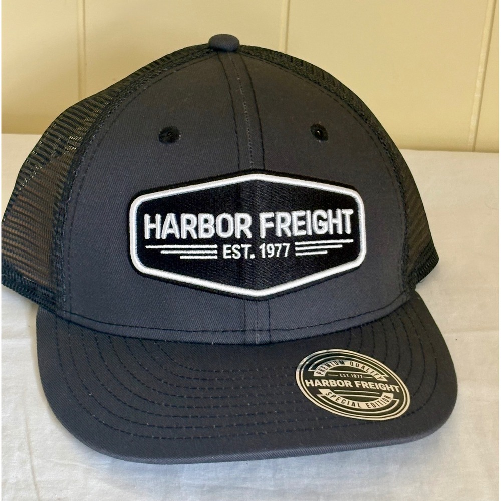 Harbor Freight Tools Special Edition Trucker Hat Gray Blk Snapback Mesh Cap NEW